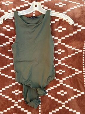 Sleeveless Olive Green Tank Bodysuit - Unknown Brand